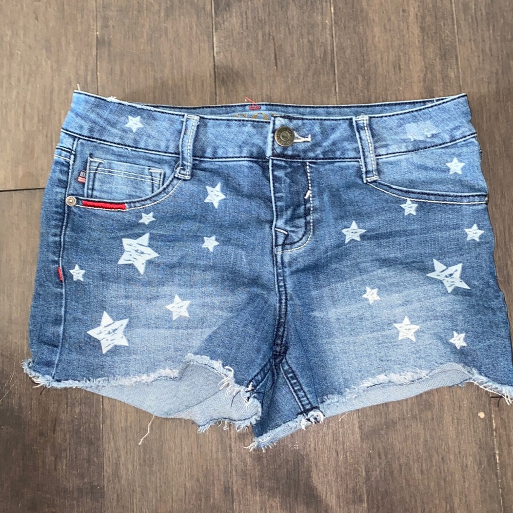 V-GOLD Stars Jean Shorts | Girls Size 14 | Super Cute